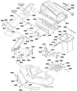 50" Grass Catcher Diagram and Parts List for 1695284  Briggs and Stratton Lawn Tractor Accessories